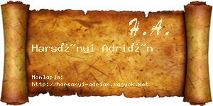 Harsányi Adrián névjegykártya